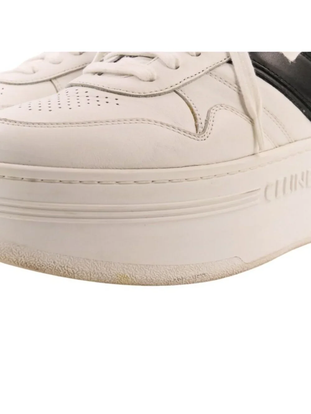 Celine Block Leather Sneakers Platform Thick Sole White Black